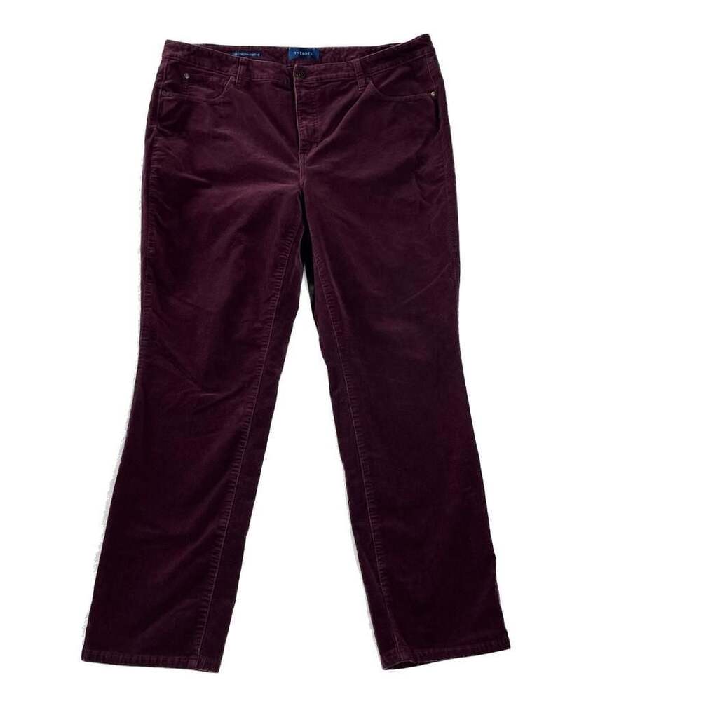 Talbots Burgundy Corduroy High‎ Rise Straight Leg Pants Women’s 16W